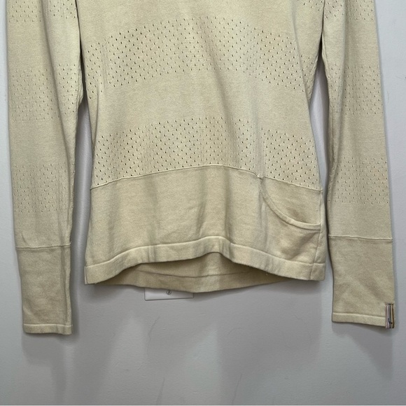 Lole Tan Vneck Hooded Long Sleeve Shirt Size Medium - Picture 5 of 9